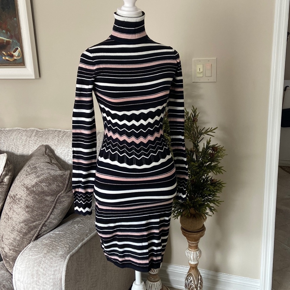 Bebe knit multi colored sweater dress